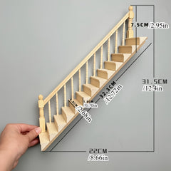 DIY 1:12 Dollhouse Model with Vintage Stairs & Handrails