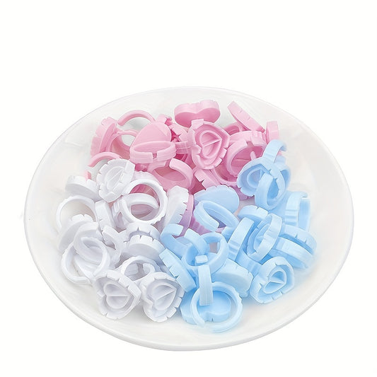 25-30pcs Glue Rings Smart Glue Cups Lash Glue Holder Ring Cup Eyelash Extensions
