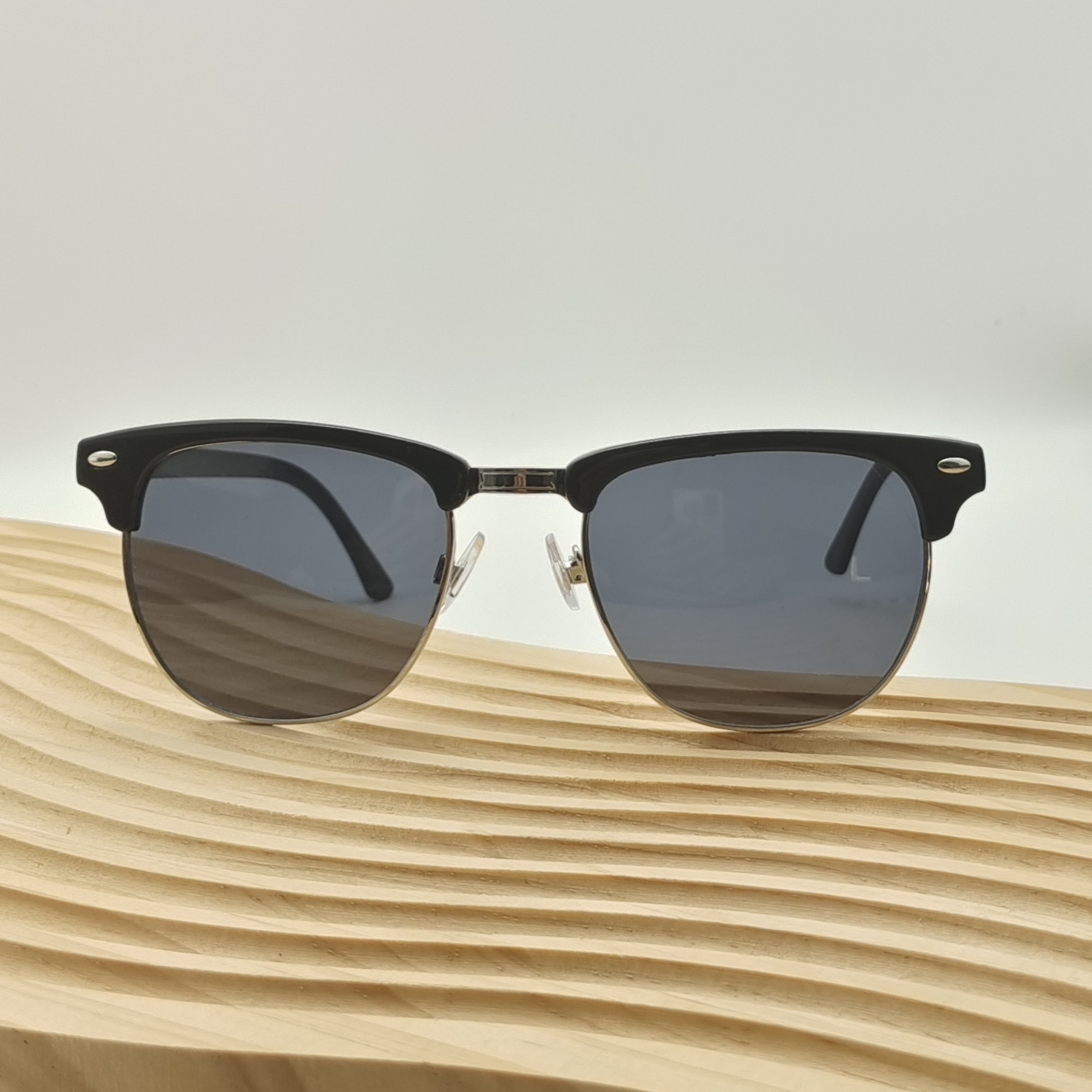 Rivet Square Sunglasses Mirrored UV400 Sun Shades + Case