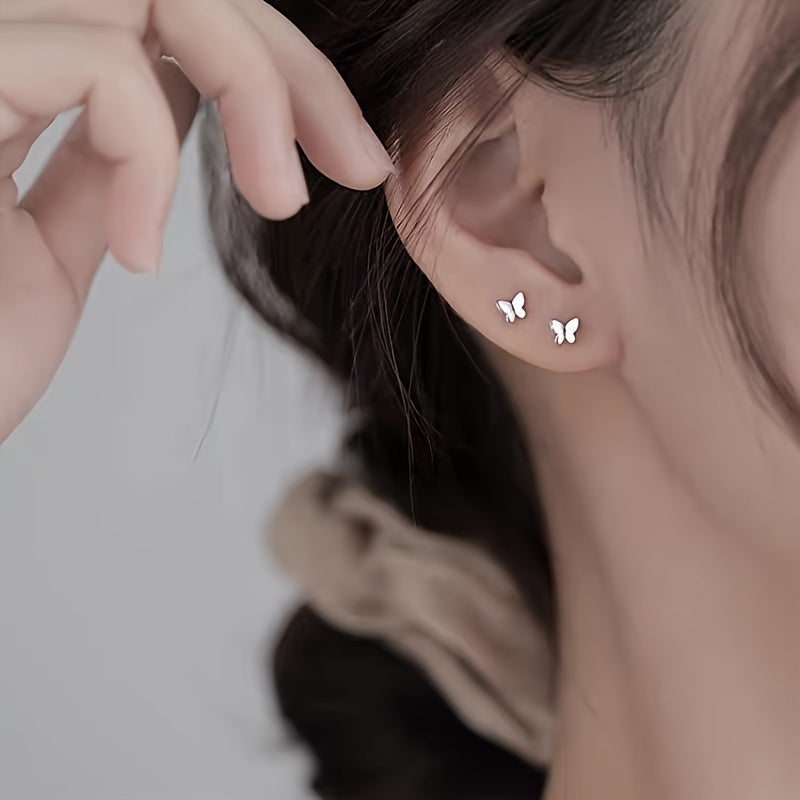 925 Silver Butterfly Stud Earrings Fairy Ear Bone Studs