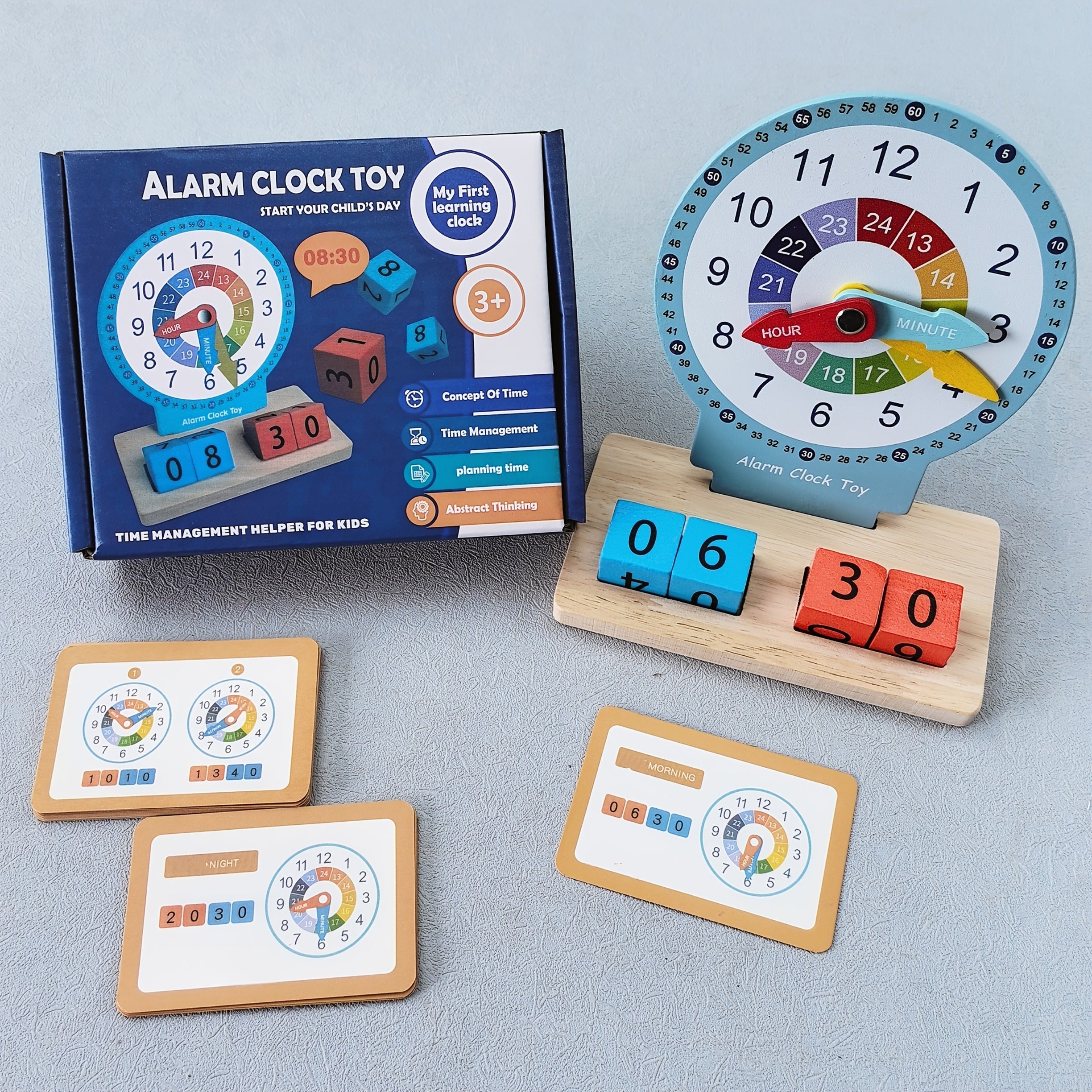 Educational Wooden Teaching Clock for Kids - Time Learning Kit