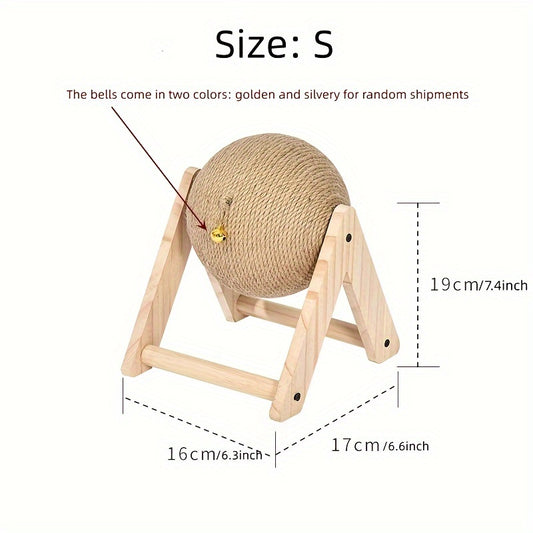 Cat Scratching Pad With Bell Wooden Cat Claw Grinding Toy