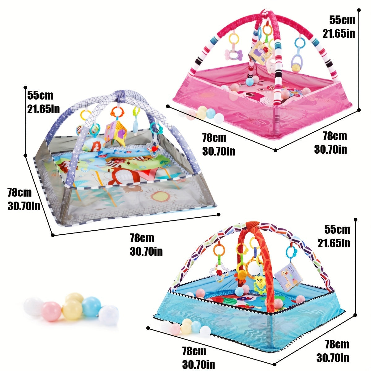 Baby Playpen Gym Hanging Toys Activity Play Mat for Exercise Development