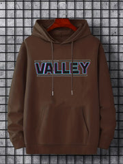 VALLEY Print Hoodie Men's Casual Graphic Pullover Hooded Sweatshirt