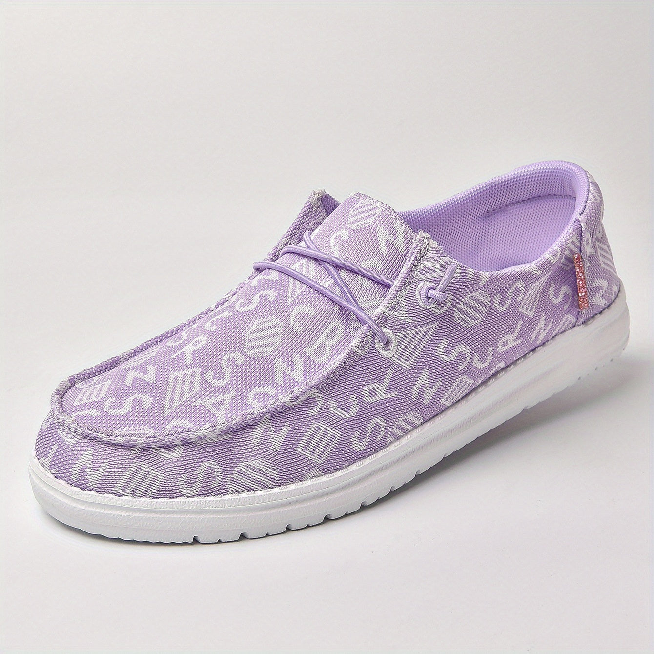 Women's Letter Graphic Slip-On Loafers Casual Walking Shoes