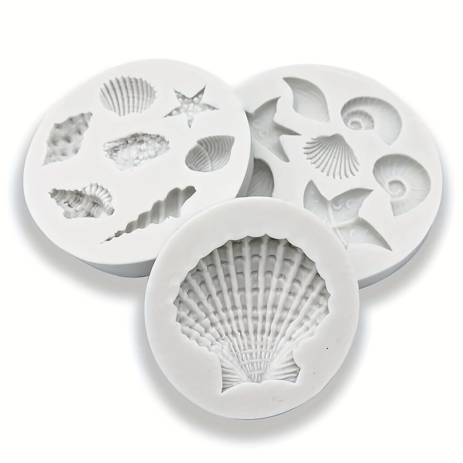 Marine Theme Fondant Silicone Mold - Seashell, Conch, Starfish, Coral
