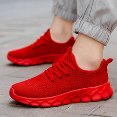 Breathable Woven Girls Running Shoes Lightweight Non Slip Lace Up Outdoor Spring