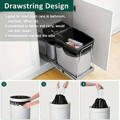 75 Thickened Drawstring Garbage Bags for Home Kitchen Cleaning