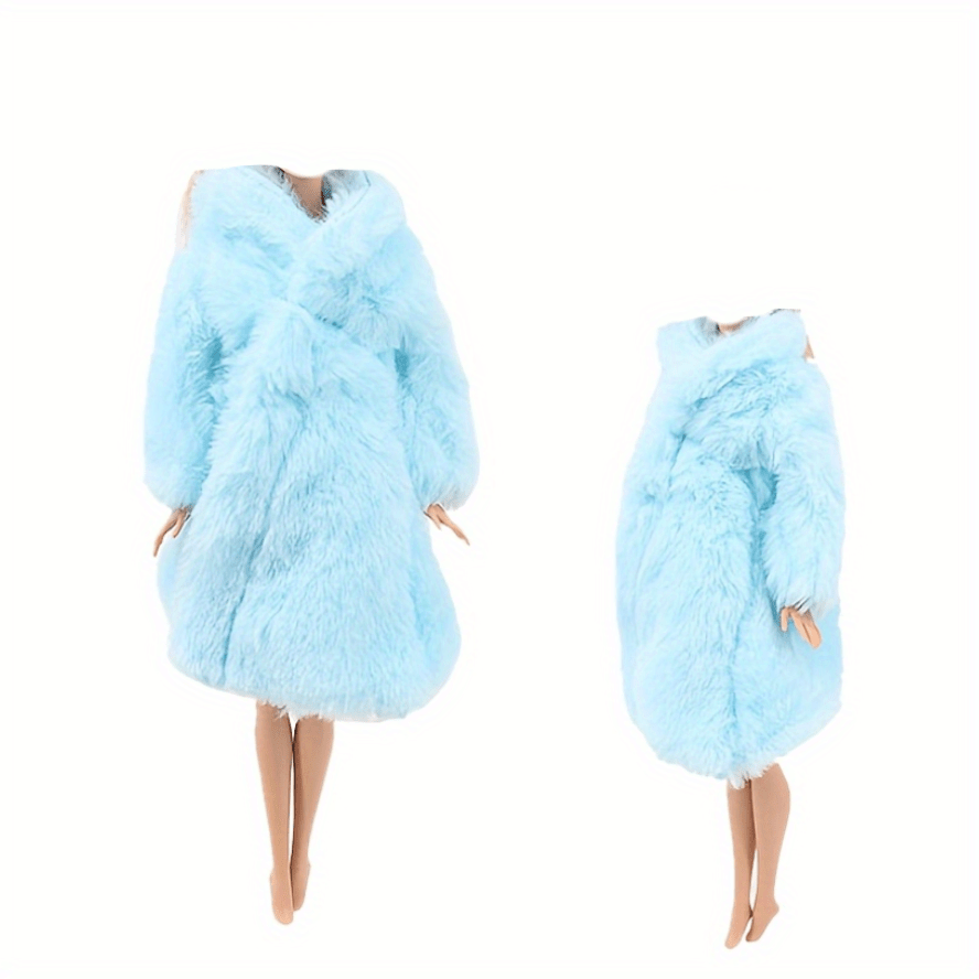 Multicolor Long Sleeve Jacket Fur Coat Winter Set for Dolls