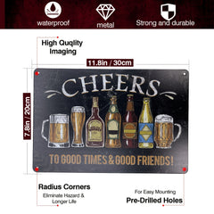 Retro Metal Tin Sign for Home Bar Decor