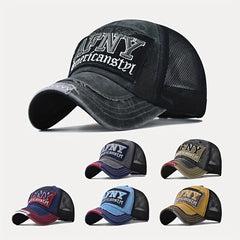 AFNY Letter Mesh Baseball Cap Vintage Sports Hat Summer Visor