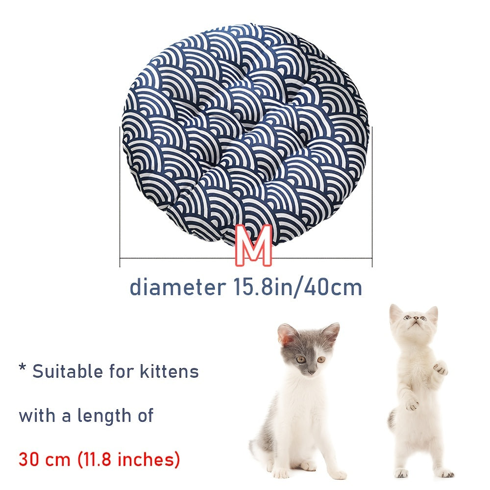 Cozy Round Cat Nest Mat, Thickened Fabric