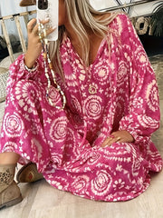  Tie Dye Lantern Sleeve Maxi Dress