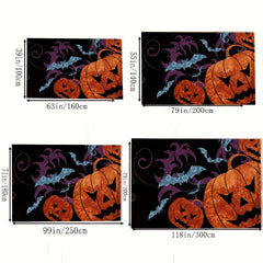 Autumn Pumpkin Pattern Carpet Anti Slip Fun Washable Rug Halloween Decor