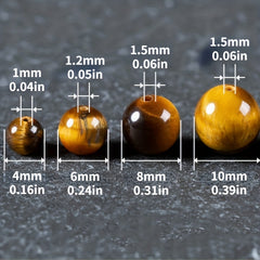 Natural Tiger Eye Beads Brown Smooth Beads Various Sizes DIY Bracelet Necklaces
