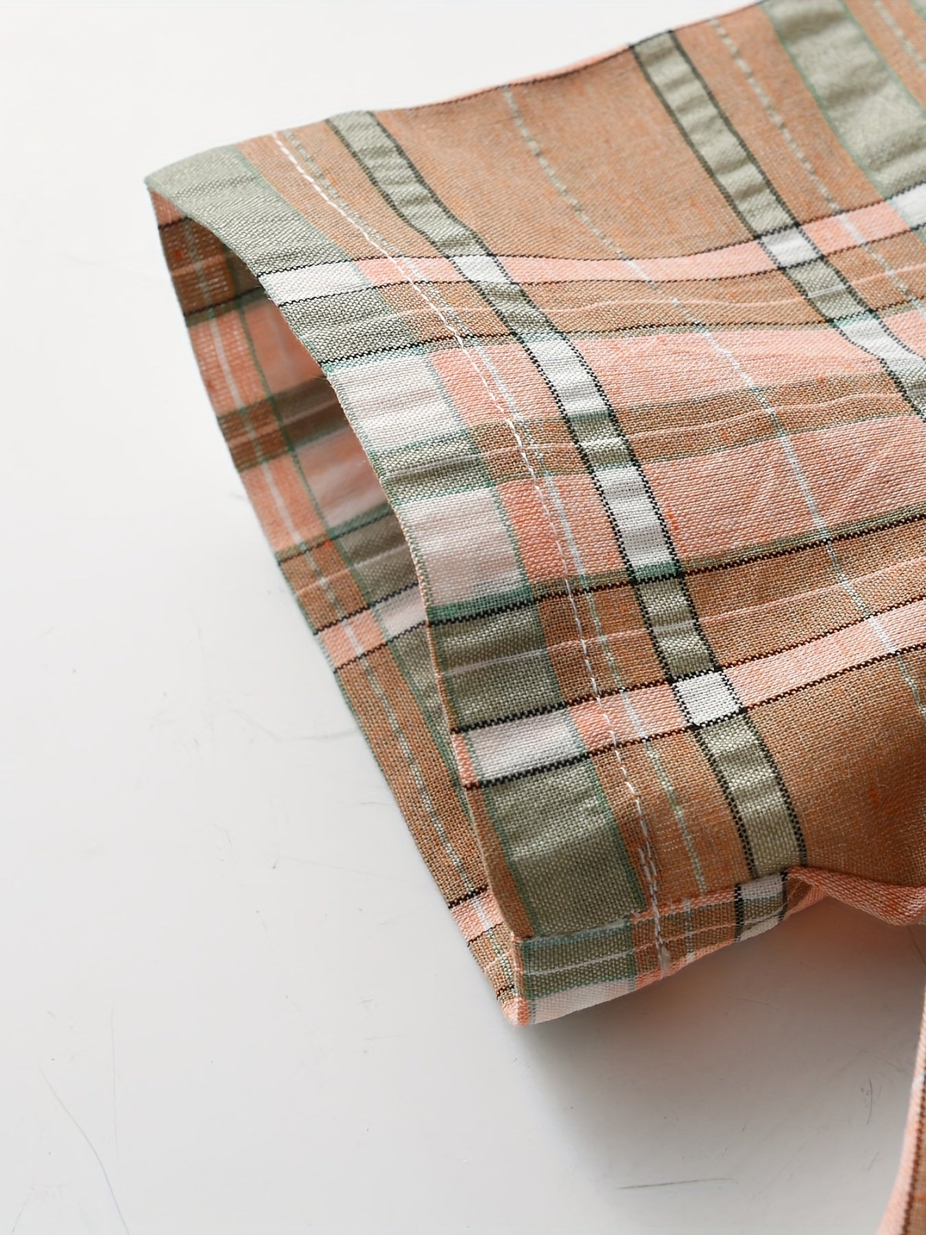 Boys Plaid Short Sleeves Shirt Preppy Style For Summer Kids Clothes