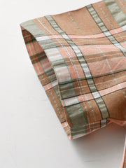 Boys Plaid Short Sleeves Shirt Preppy Style For Summer Kids Clothes