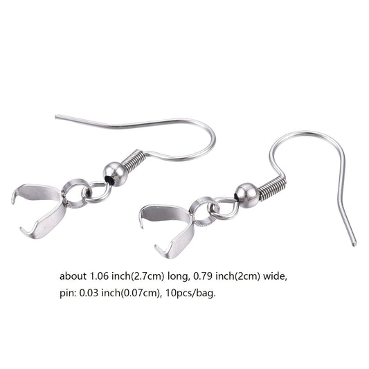10pcs Stainless Steel Ear Hooks for DIY Earrings Making