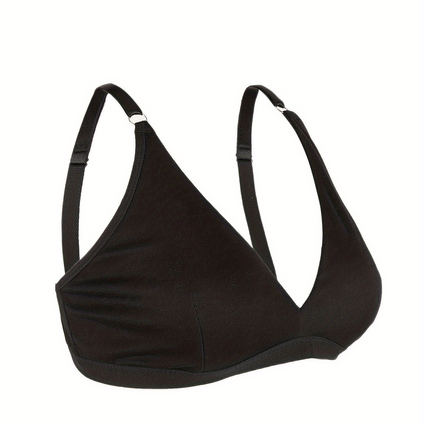Plus Size Casual Bra Women's Plus Solid Wireless Medium Stretch Triangle Bra