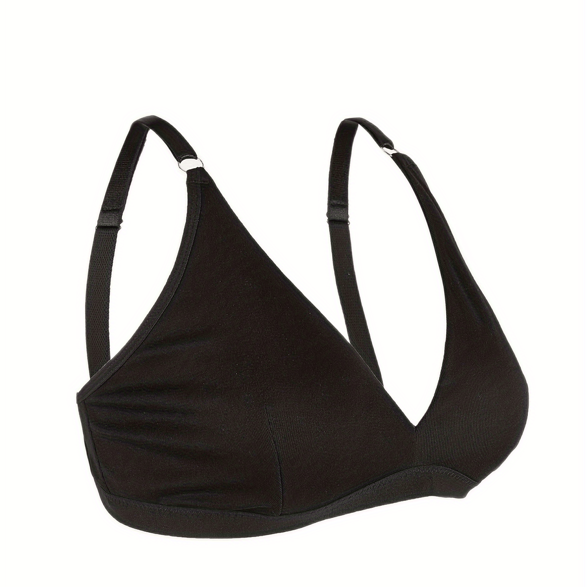 Plus Size Casual Bra Women's Plus Solid Wireless Medium Stretch Triangle Bra