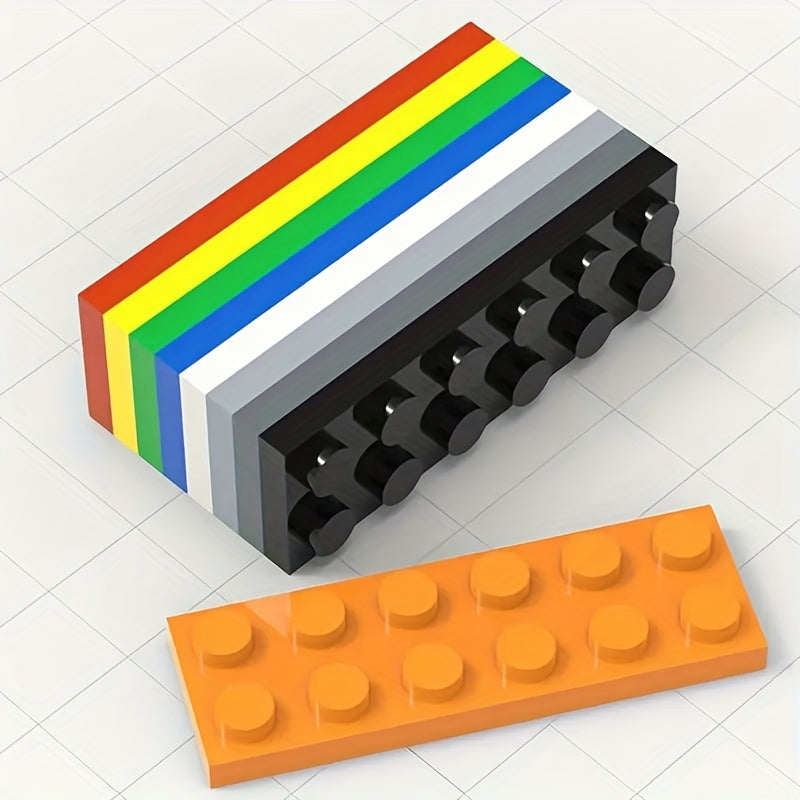 15pcs Building Blocks Set 2x6 Flat Plates ABS Material Various Colors