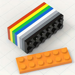 15pcs Building Blocks Set 2x6 Flat Plates ABS Material Various Colors