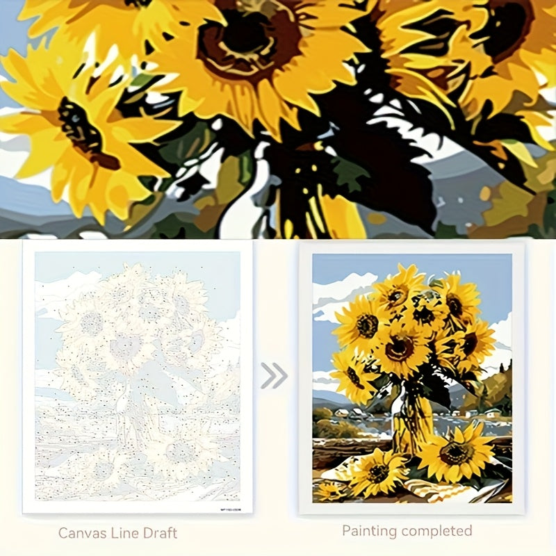 DIY Paint by Numbers Kit Sunflower Hand Painted Craft Ideal Gift