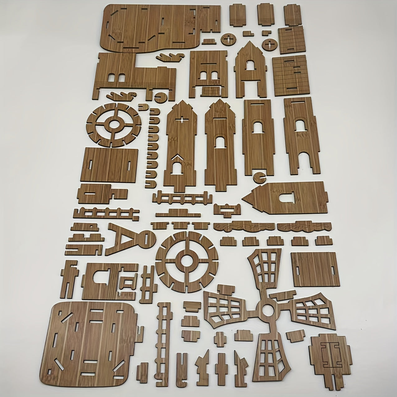 Wooden 3D Puzzle DIY Mill Cottage Model Kit Brain Teaser Puzzles