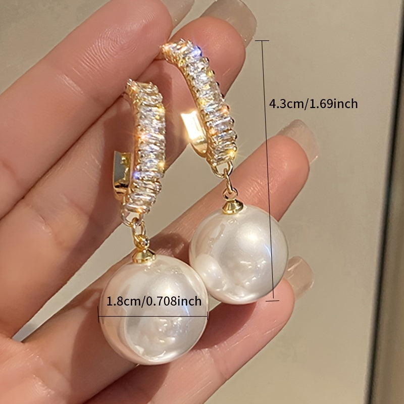 Alloy and Pearl Drop Earrings for Women and Girls