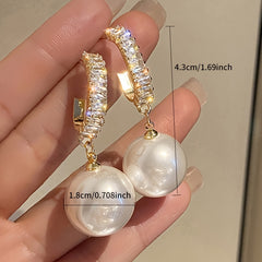 Alloy and Pearl Drop Earrings for Women and Girls