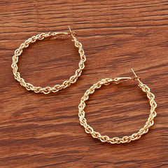 Chunky Chain Hoop Earrings 18K Plated Alloy Ear Jewelry Decorations