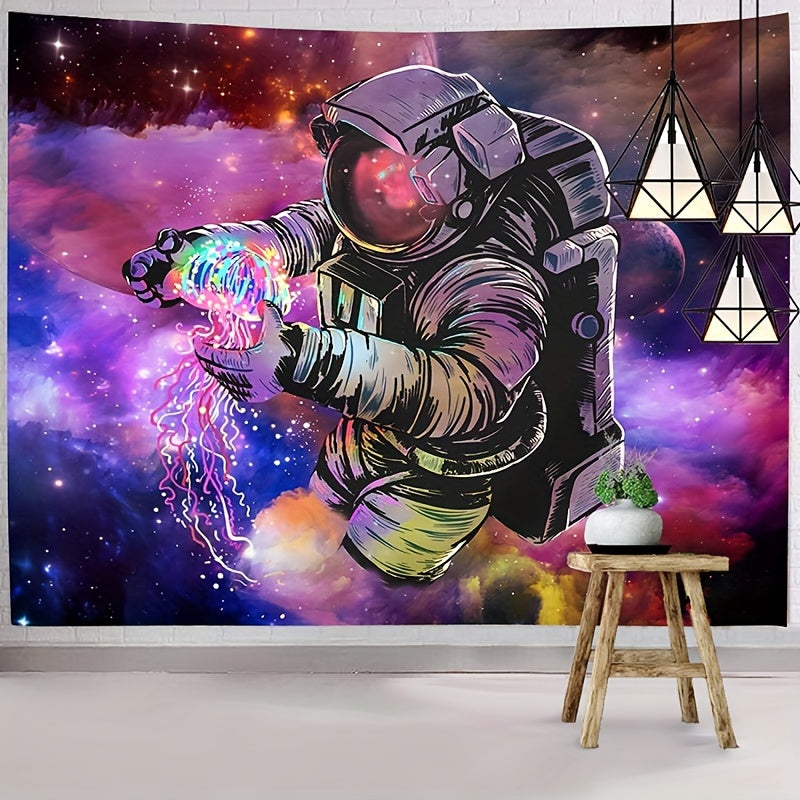 Hexagram Astronaut Tapestry for Dorm Decorations