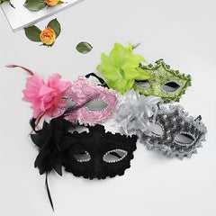 Prom Mask Women's Green Lace Mask Halloween Costume