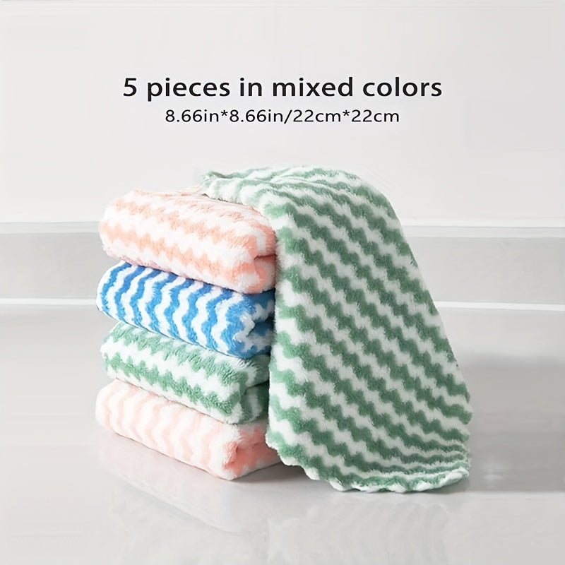 10pcs Microfiber Dish Cloths Thickened Coral Velvet Cationic Double Sided Towels