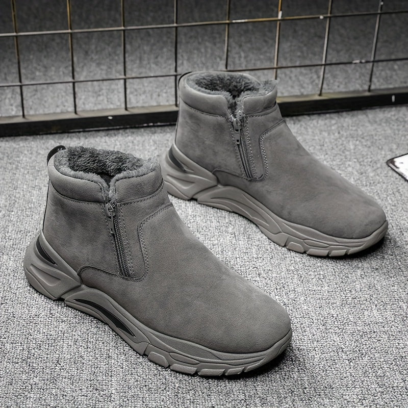 Men's Zipper Boots with Fleece Lining