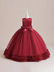 Girls Grace Tulle Stitching Formal Maxi Dress