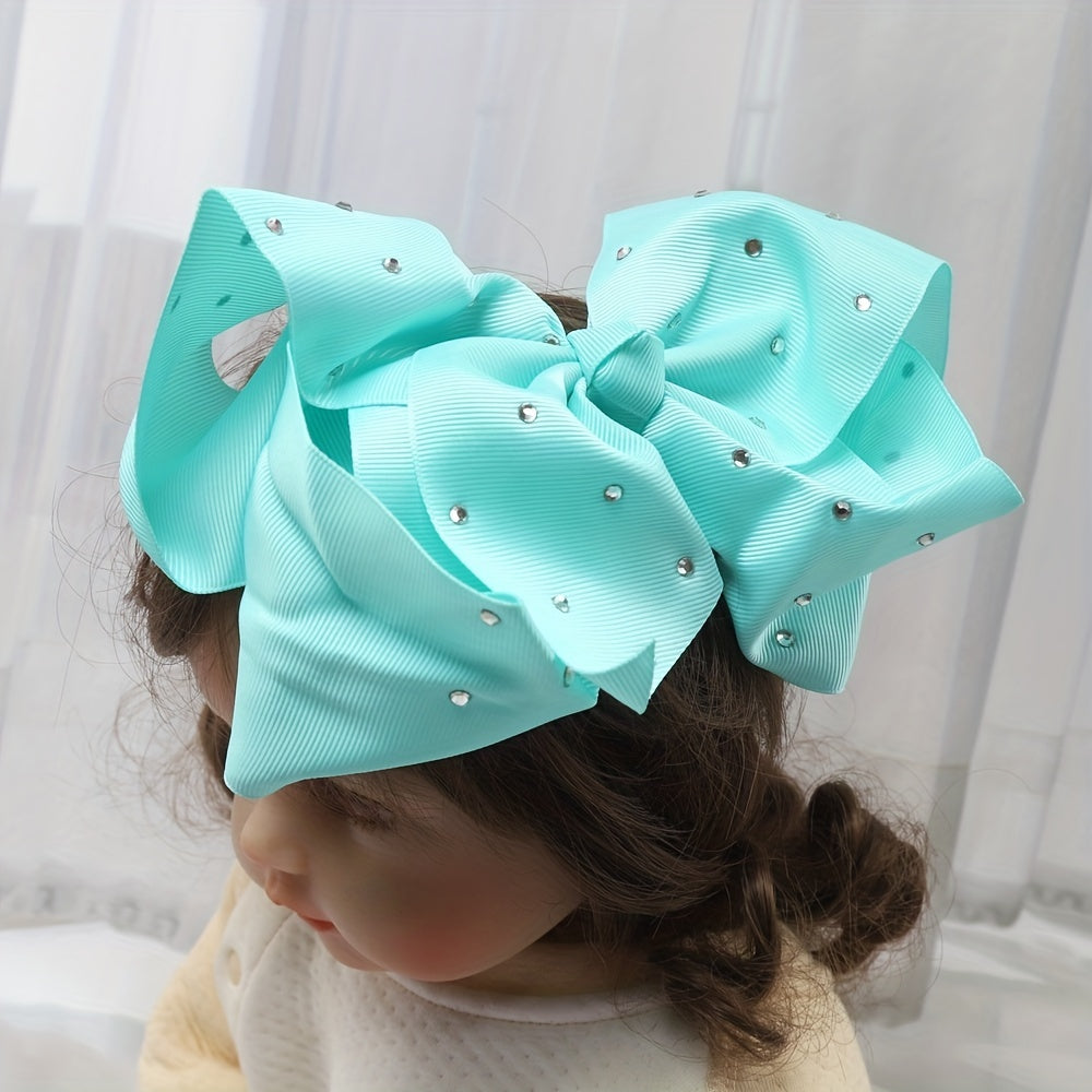 Girls Large Bow Rhinestone Hairpin Princess Hair Accessories