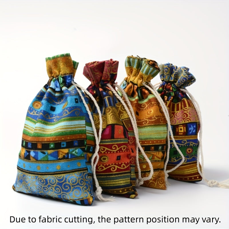 4pcs National Trench Drawstring Perfume Bag Jewelry Gift Packaging