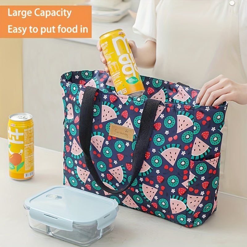 Large Capacity Insulated Lunch Bag Durable Oxford Fabric Portable Cooler Tote