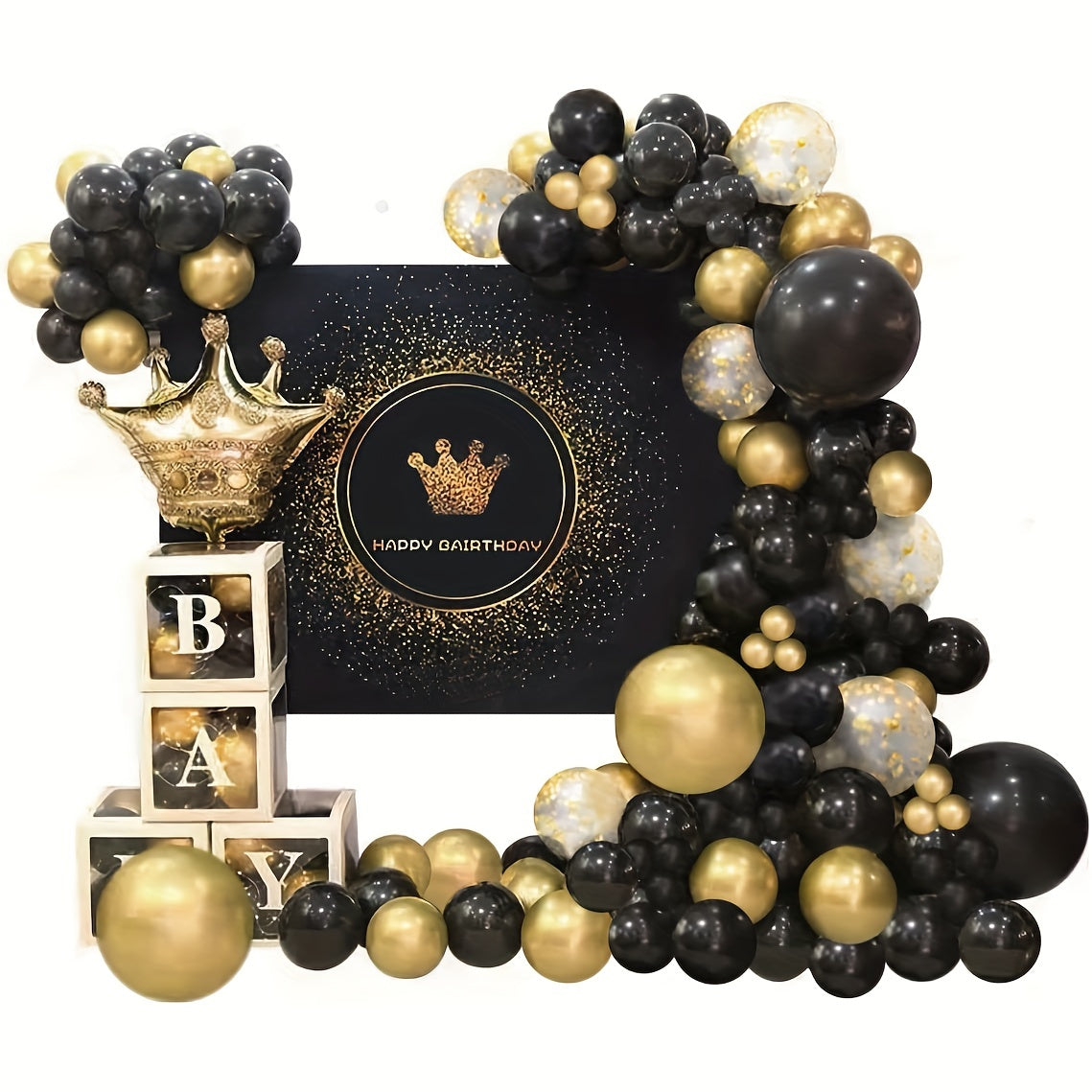 142pcs Golden Balloon Garland Arch Set for Party Decoration