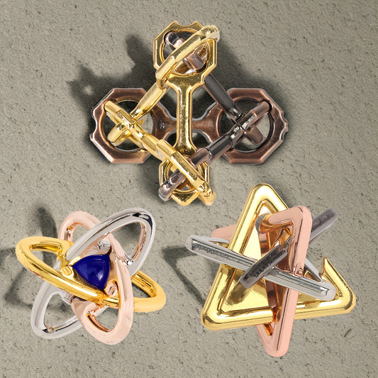 3pcs Metal Mastermind Puzzle Set High Difficulty Intelligence Challenge Toy