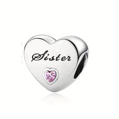 Heart Shape Beads Inlaid Diamond Large Hole Beads for DIY Jewelry