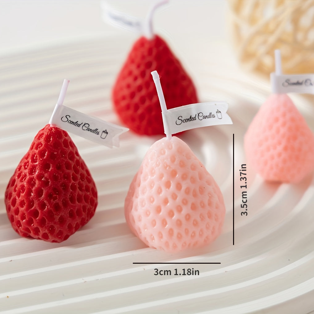 9pcs Strawberry Scented Candles in Creative Box Aromatherapy Soy Wax
