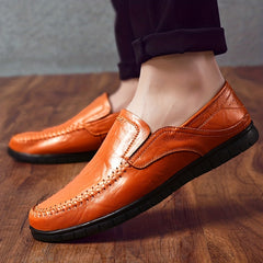 Men's Leather Loafer Shoes Slip-On Casual Walking Shoes