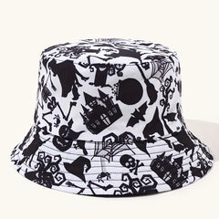 Ghost Print Bucket Hat Halloween Lightweight Basin Hat