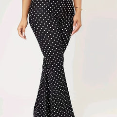 Women's Polka Dot High Waist Flare Leggings for Yoga and Running