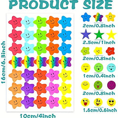 60pcs Face and Star Stickers Reward Pack for Kids Scrapbook Decor