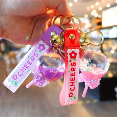 Acrylic Lollipop Drift Bottle Keychain For Men Couple Bag Pendant Key Chain