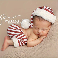 Newborn Christmas Photography Costume Baby Clothes Hat Photo Studio
