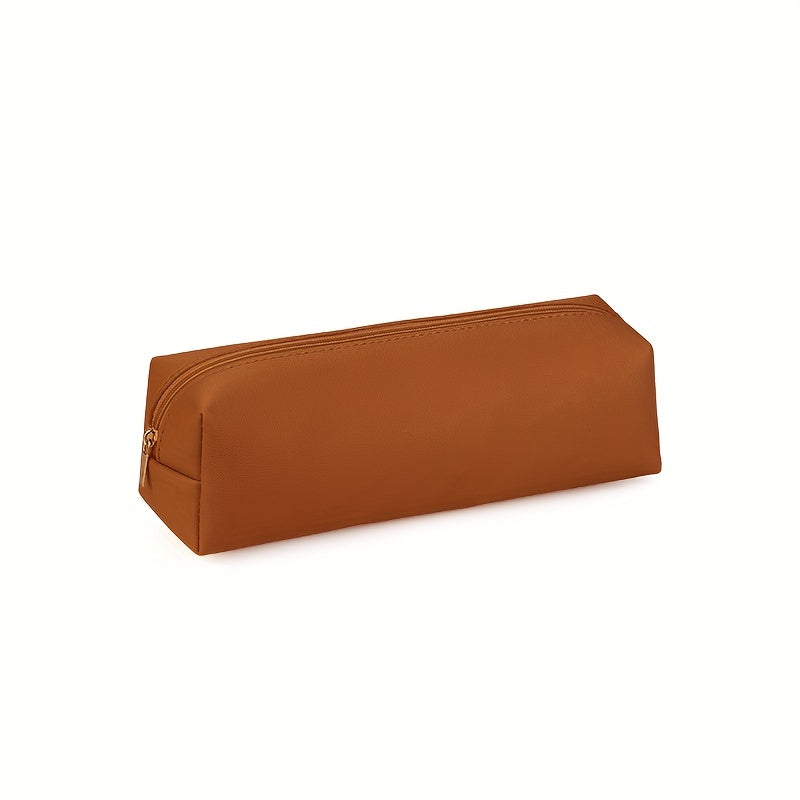 Leather Pencil Pouch Stationery Cosmetic Case